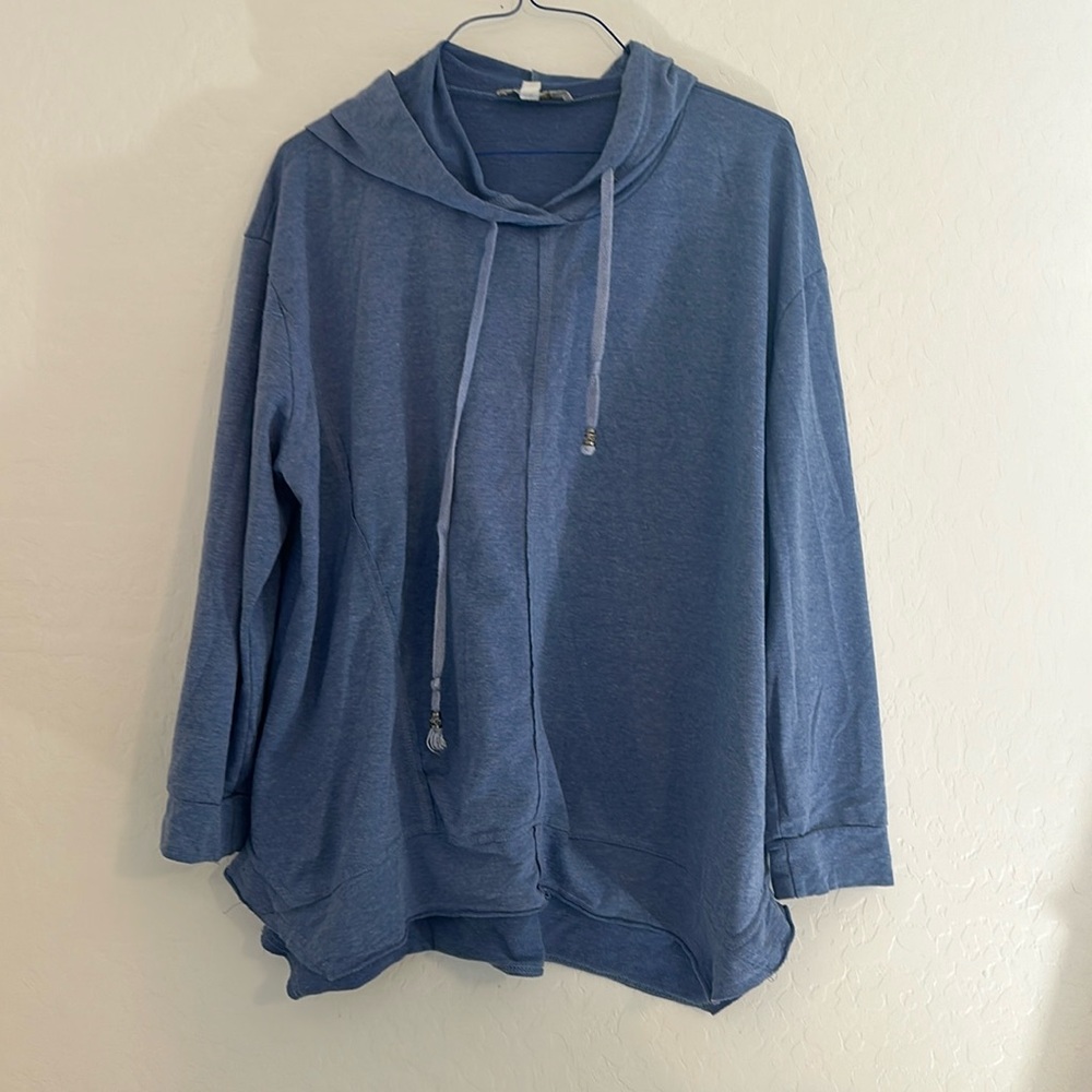 Weekend blue women’s hoodie 1X‎ loungewear active casual cotton stretch